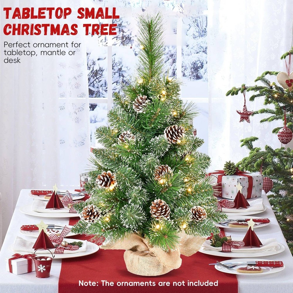 2ft PVC Pine Needle Artificial Christmas Tree in White Pot