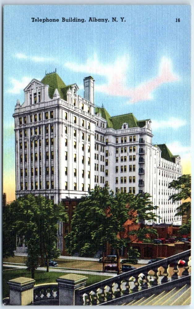 Postcard - Telephone Building - Albany, New York