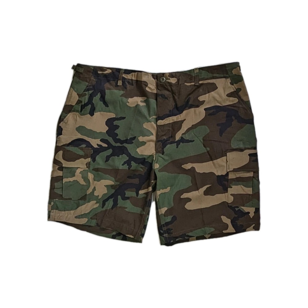 Bdu Woodland Camo Shorts Cargo Pockets  Xlarge