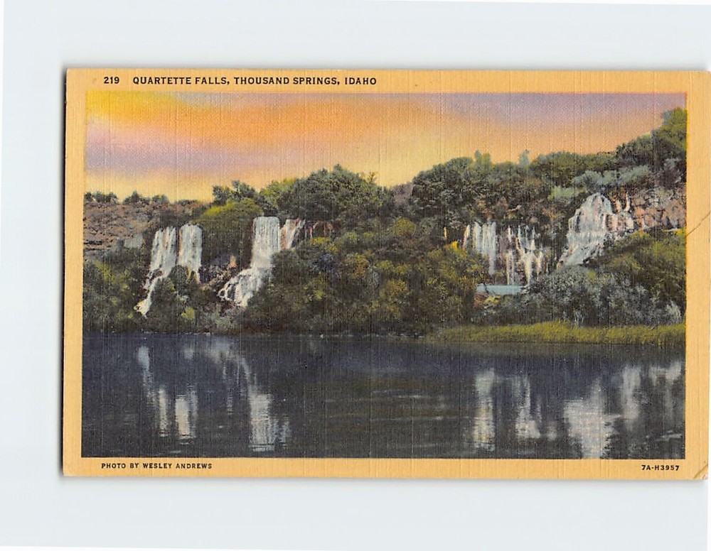 Postcard Quartette Falls, Thousand Springs, Idaho