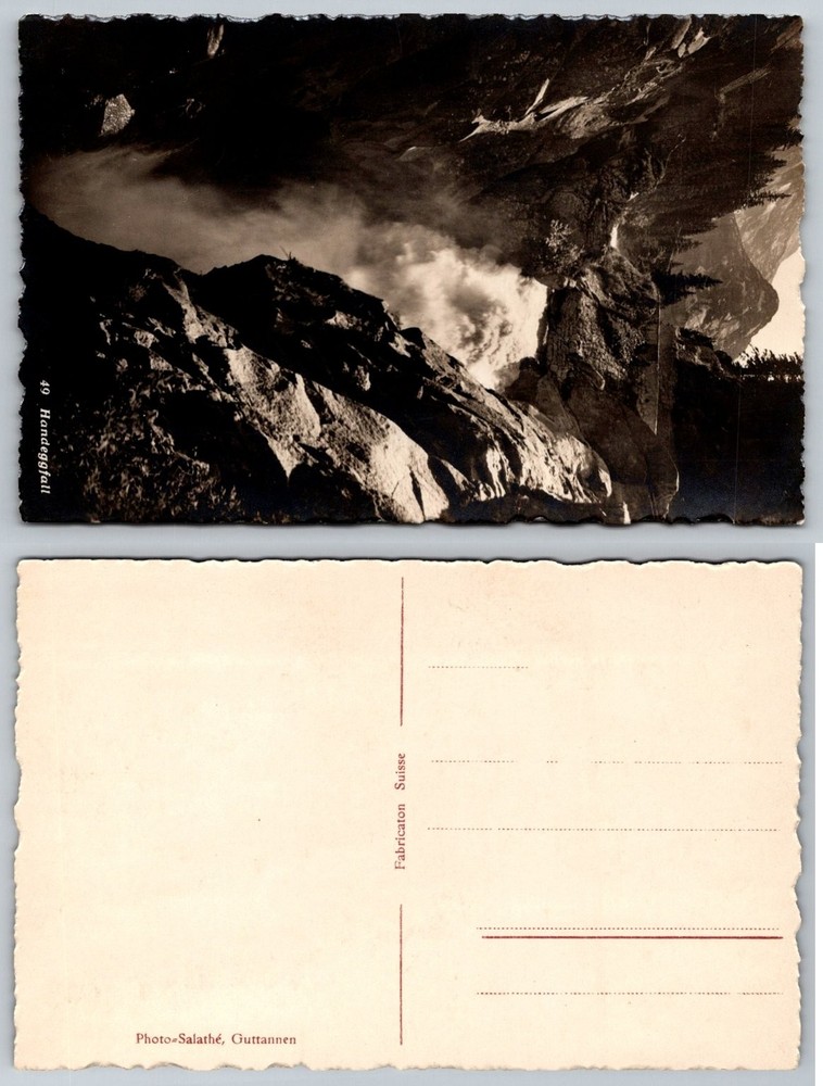 RPPC Handeggfall Waterfall Switzerland Photo-Salathé Guttannen Swiss Alps
