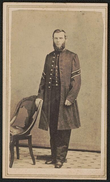 Unidentified hospital steward in Union uniform with caduceus insignia on armban