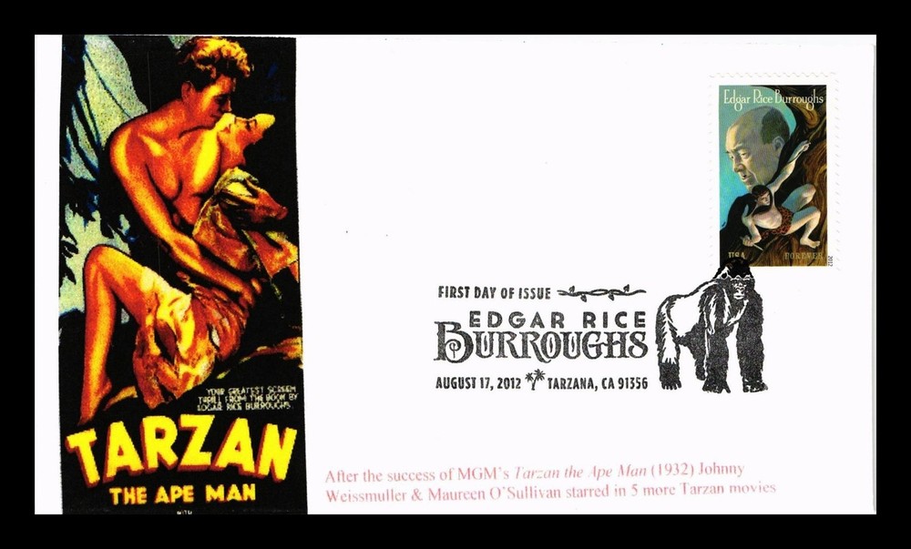 Us Cover Edgar Rice Burroughs Tarzan The Ape Man First Day Issue