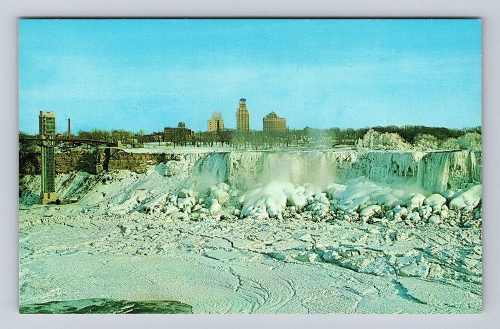 Niagara Falls NY-New York, American & Bridal Veil Falls, Vintage Postcard