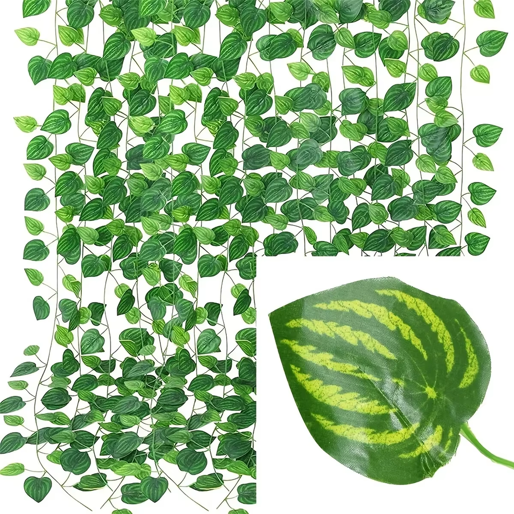 Artificial Green Ivy Leaf Rattan Vine Hanging Garland for DIY Fake Floral Decor