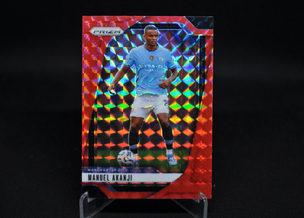 Manuel Akanji 2024-25 Panini Prizm EPL #18 Red Mosaic Prizm