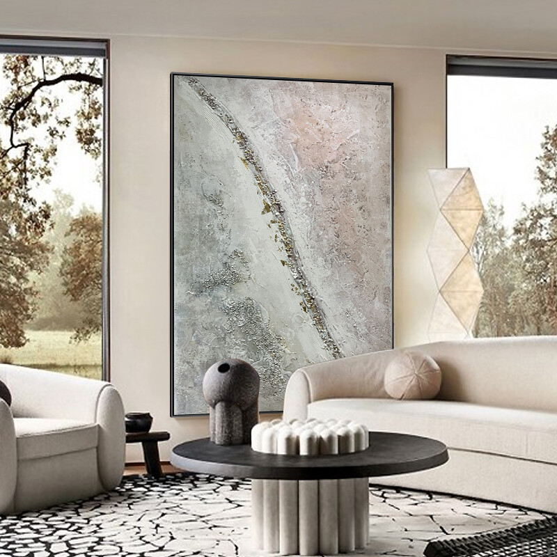 Handmade Abstract Oil Painting Modern Wall Art On Canvas Nordic Living Room