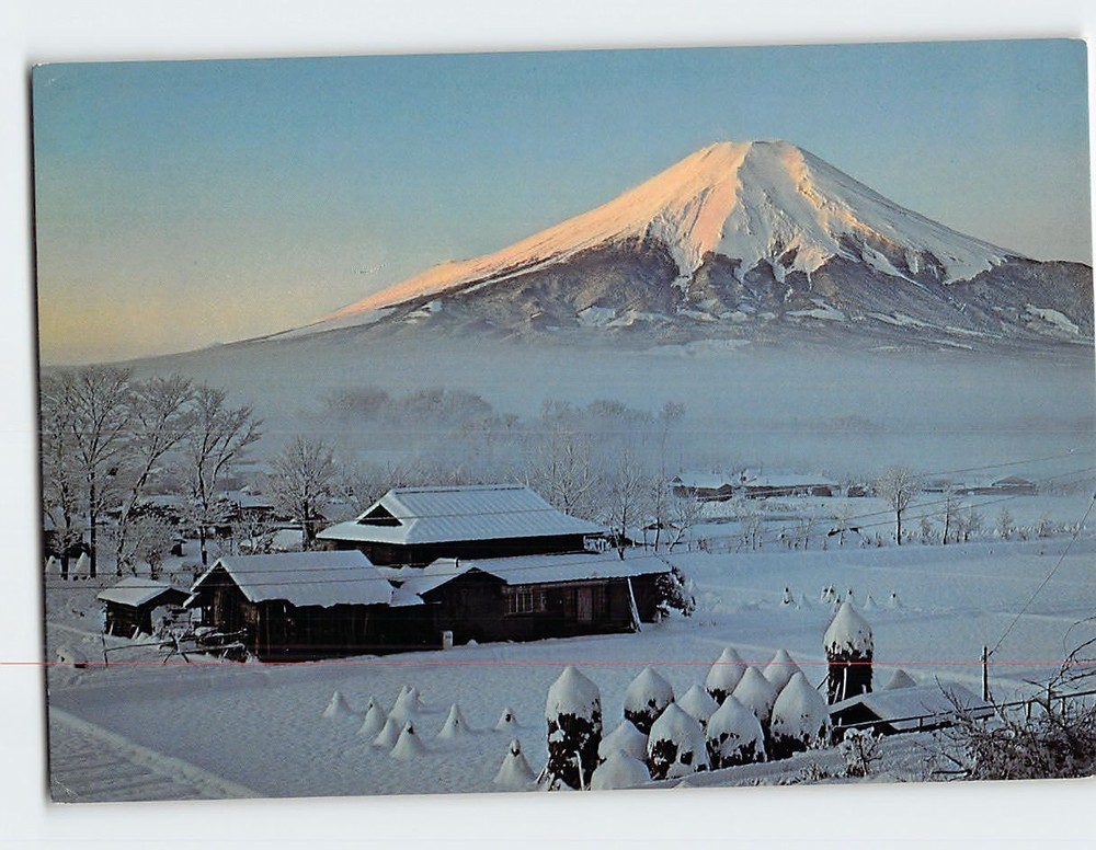 Postcard Winter View Of Oshino Mt. Fuji Oshino Japan