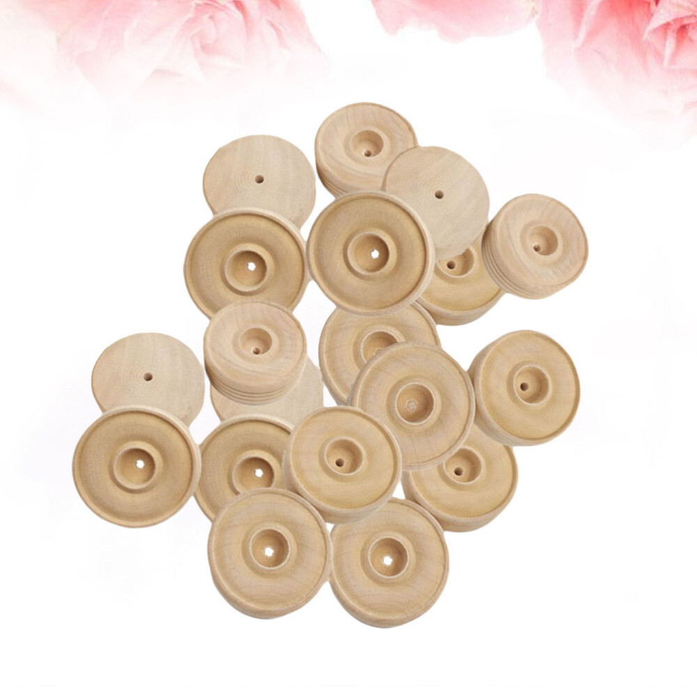 30 Pcs Solid Wood Mini Wheels for DIY Crafts and Decor