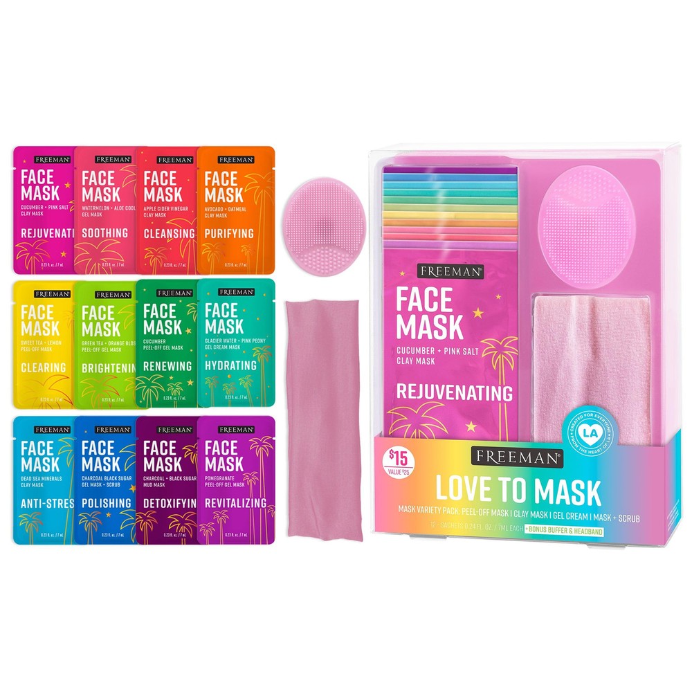 Oil Absorbing Clay & Detoxifying Peel Off Mask Variety Pack for Clear Skin
