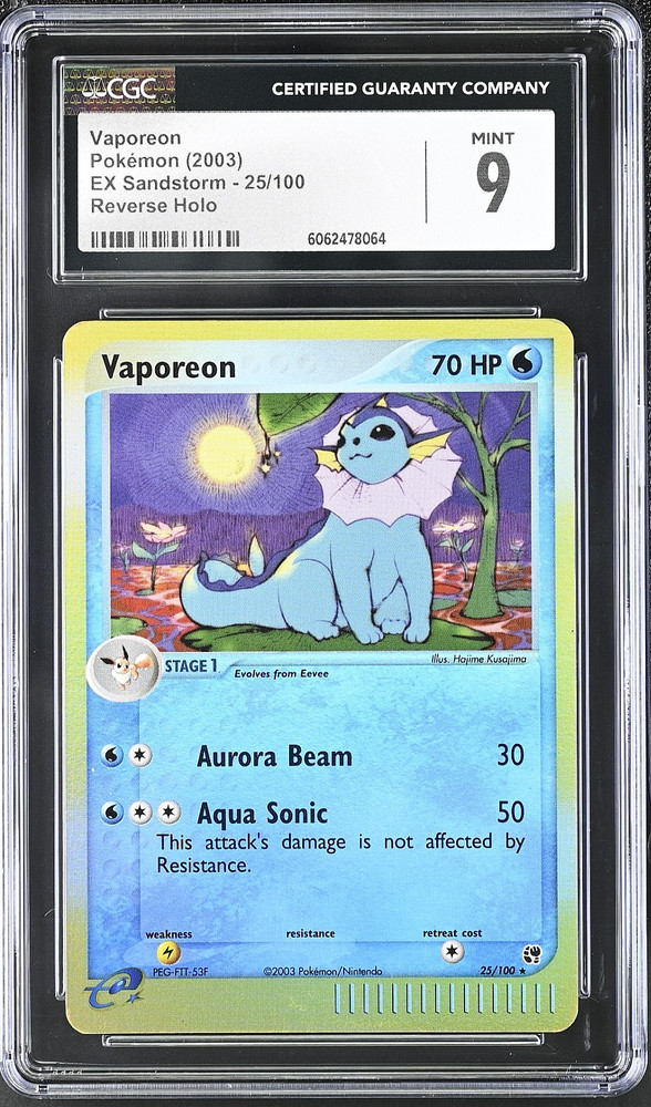 2003 Pokémon Vaporeon Reverse Holo EX Sandstorm #25 CGC 9RCH IS ACCEPTING CONSIGNMENTS! UP TO 95% PAYOUTS!