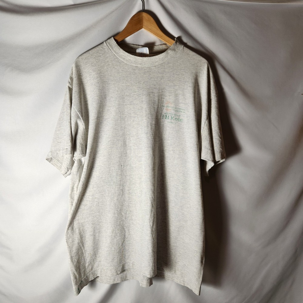 Vtg 90s Softee Tee Jays J/N Kole Construction T-Shirt Gray XXL USA Single Stitch