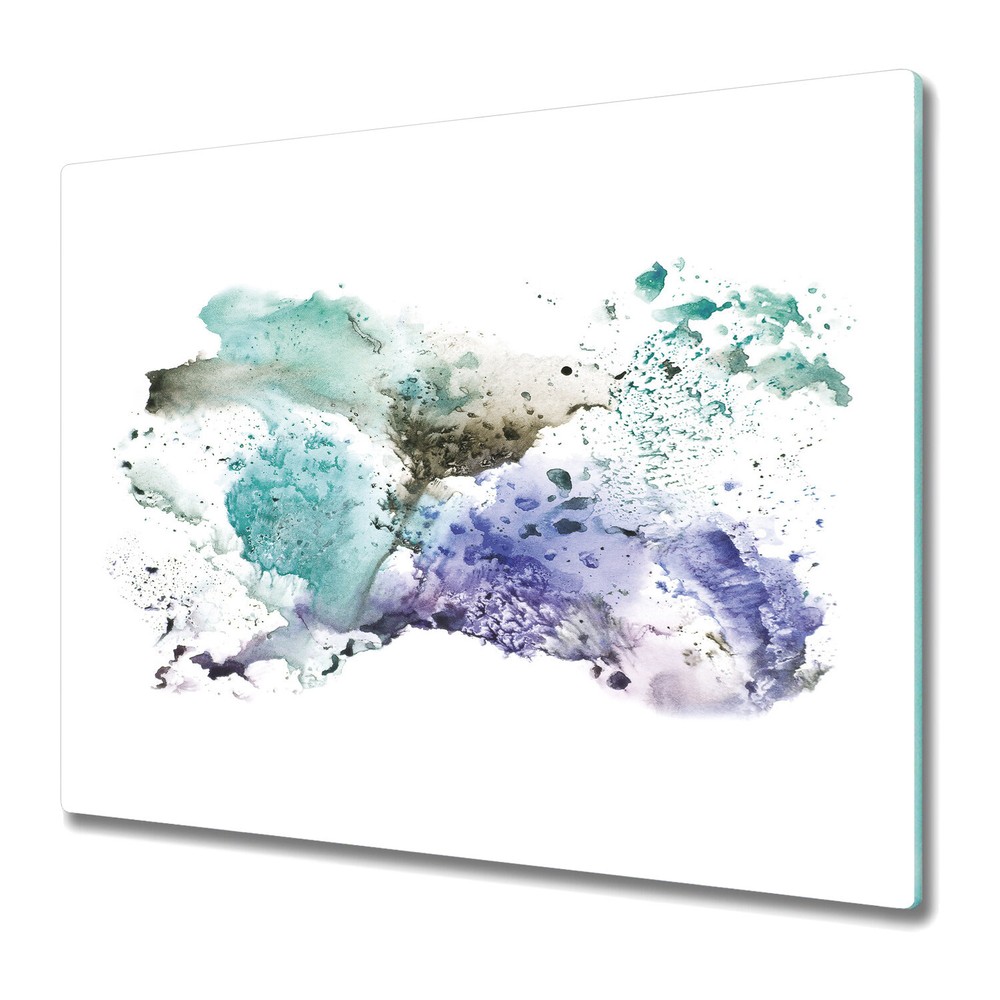 Glass Chopping Board Colourful Ink Splash Vintage Abstract Watercolour print