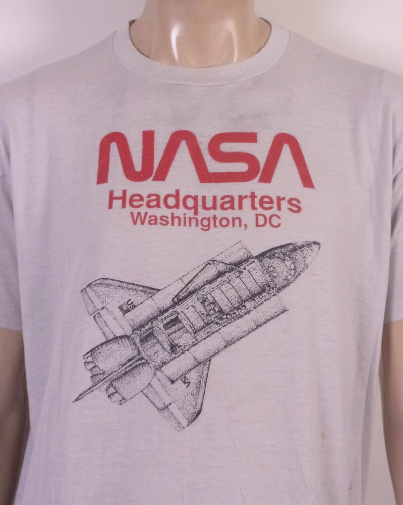 vintage 80s JERZEES rare NASA Headquarters Wash DC Sleep Shirt T-Shirt OSFA