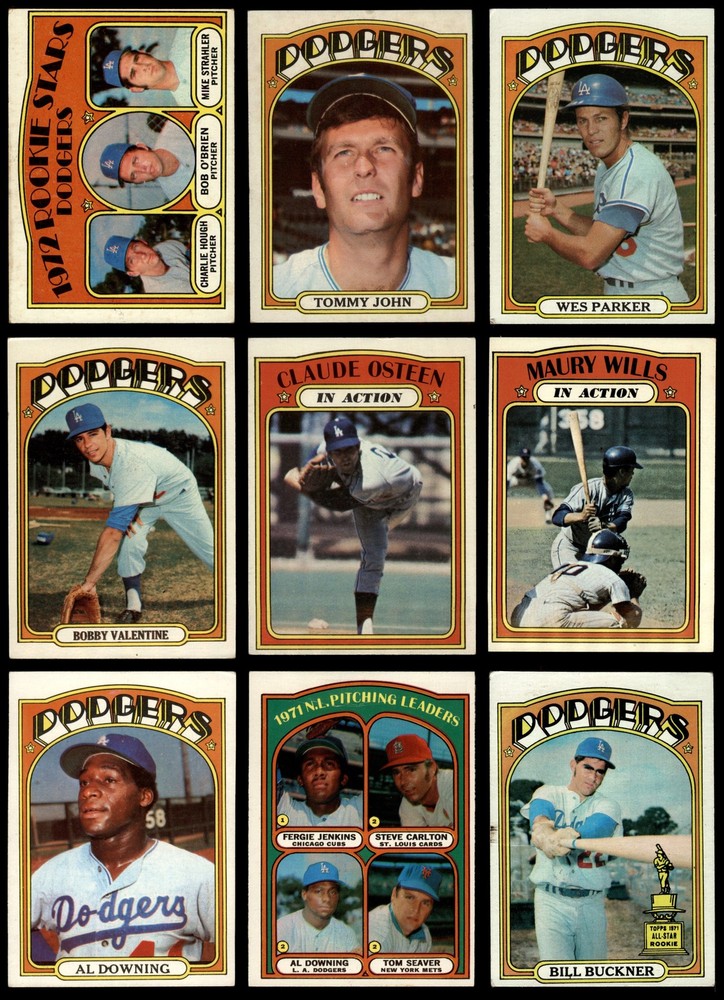 1972 Topps Los Angeles Dodgers Near Team Set 3.5 - VG+ 7274676 (12 / 32 cards)