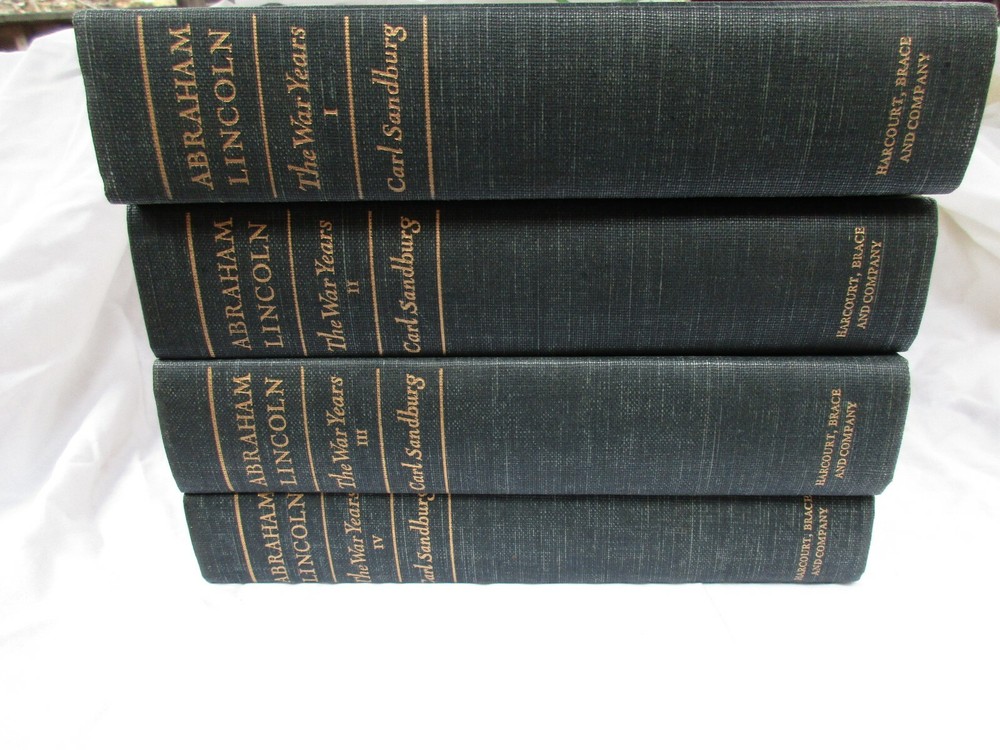 Abraham Lincoln-The War Years 4-Volume Set by Carl Sandburg (1939) - Comprehensive History of Lincoln’s Presidency and Civil War Leadership