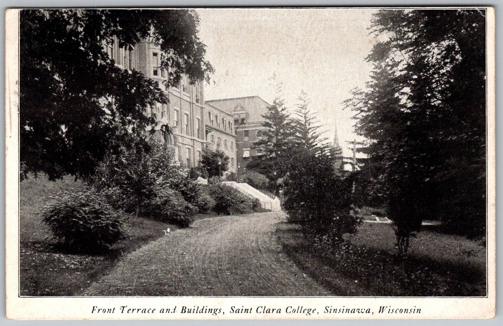 Antique Postcard Front Terrace Buildings Sinsinawa, Wisconsin 1910s