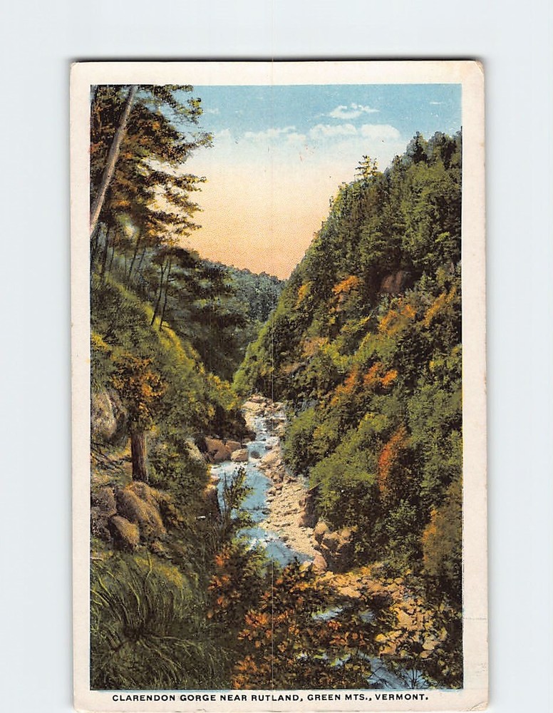 Postcard Clarendon Gorge Near Rutland Green Mountains Vermont USA