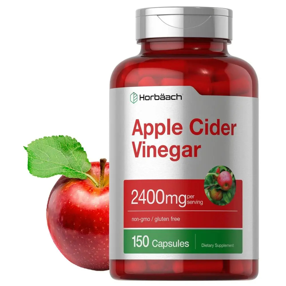 Horbäach Apple Cider Vinegar Capsules – 2400mg, 150 Count, Non-GMO