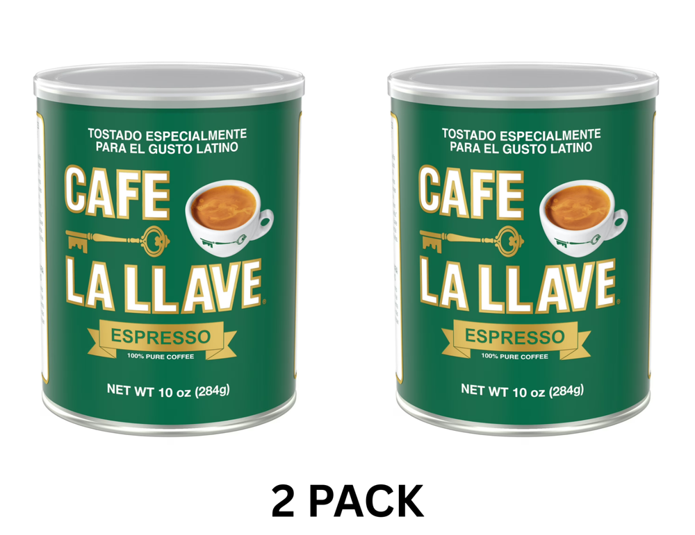 Cafe La Llave Dark Roast Ground Espresso Coffee, 10 oz Can Rich and Bold Cuban