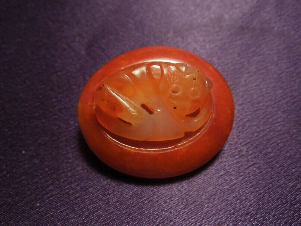 Hand Carved Abstract Animal Art Design Brooch Pin