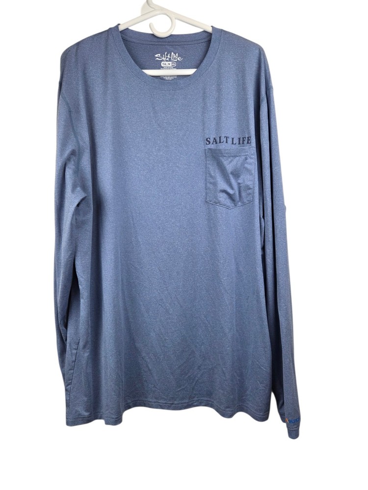 Salt Life Men's Long Sleeve Performance Pocket Shirt Size XXL