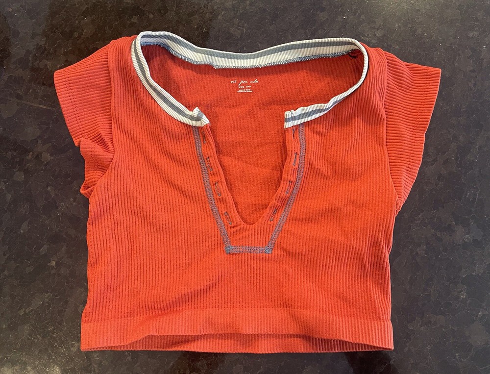 Out From Under Urban Outfitters Womens XS Red-orange/ Brick Red, Crop Top Shirt
