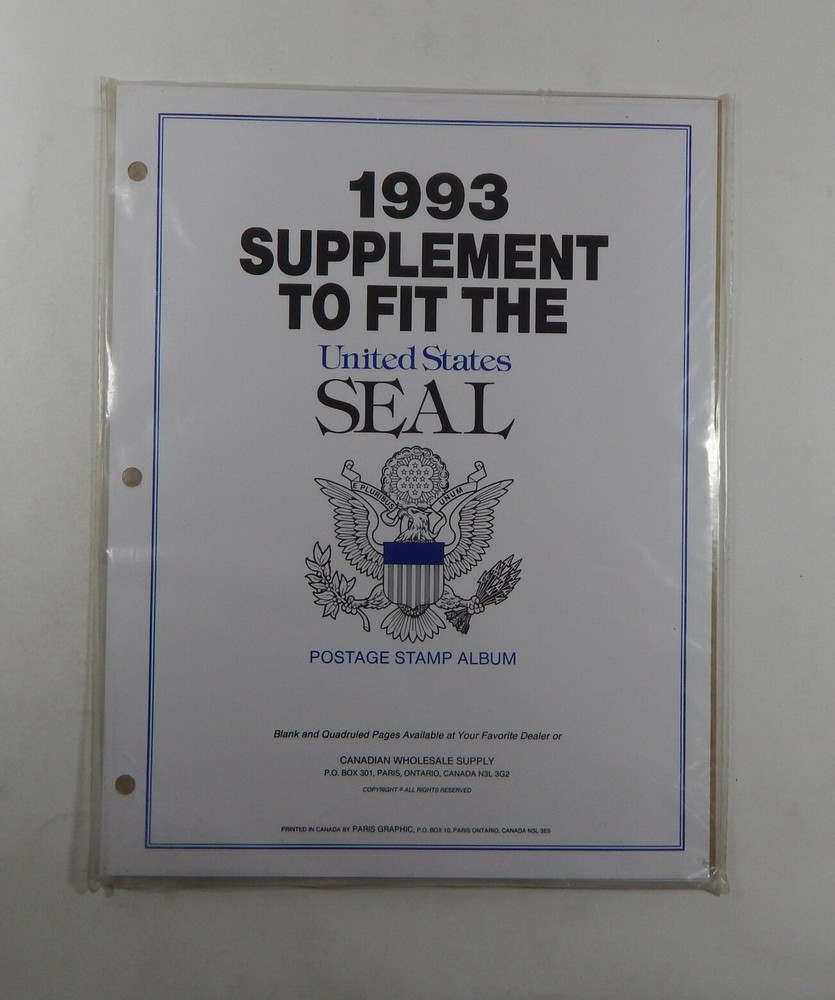 Canadian Wholesale Supply US Seal Postage Stamp Album 1993 Sealed SA1544