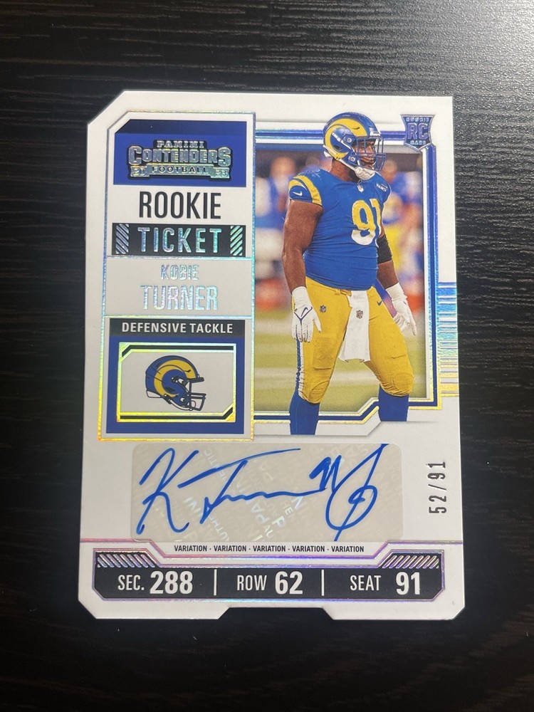 2023 Panini Contenders Rookie Ticket Stub #153 Kobie Turner /91 Auto RC