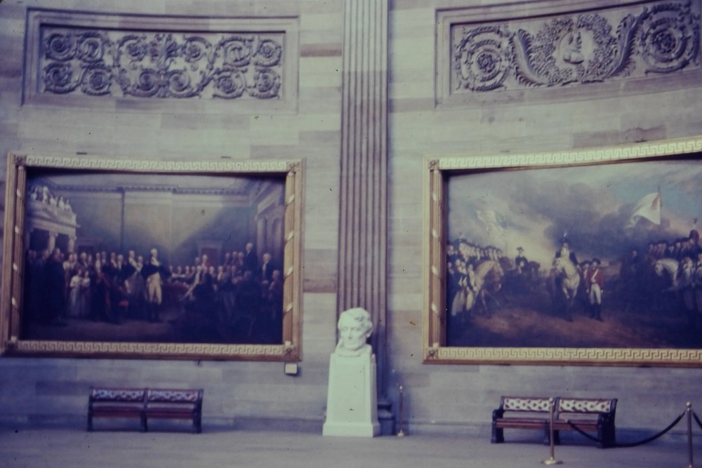 c1960's 35mm Slide US Capitol Rotunda Paintings Bust Benches Washington D.C