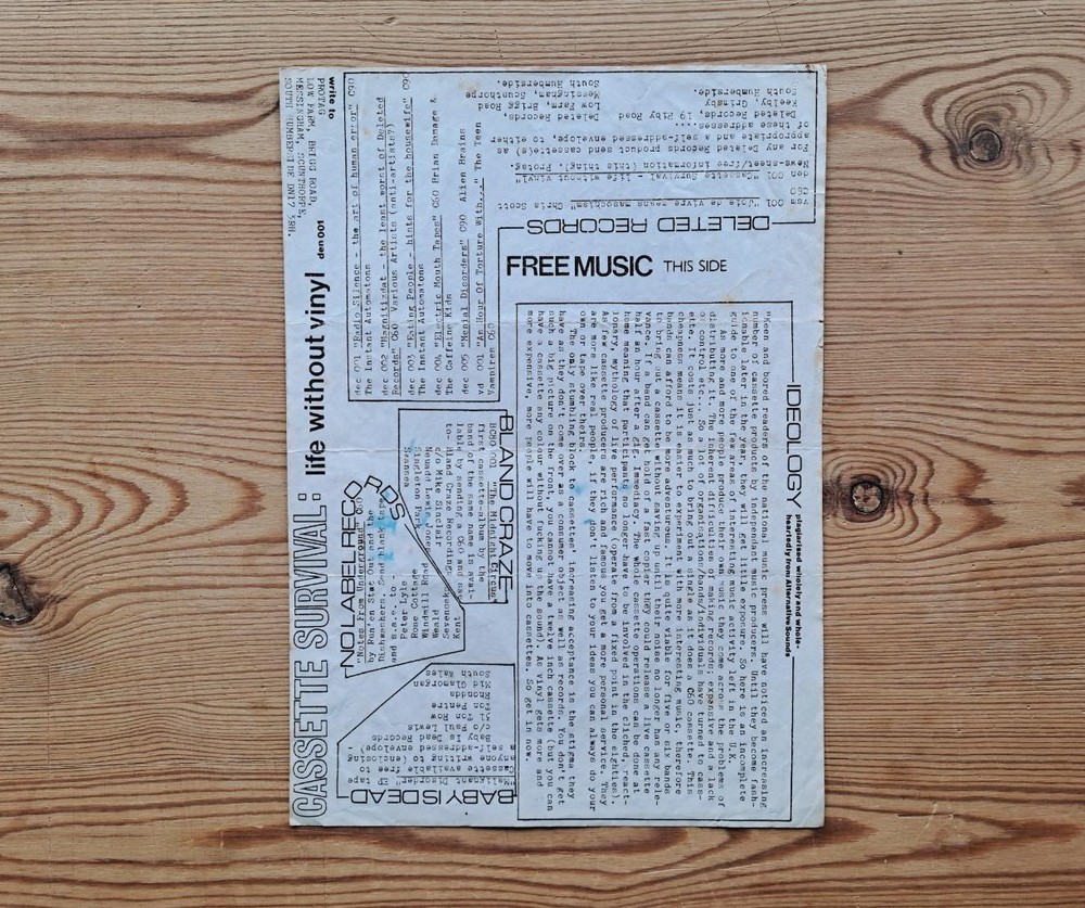 DELETED RECORDS CASSETTE SURVIVAL UK 1980 RARE ORIG DIY PUNK INSTANT AUTOMATONS