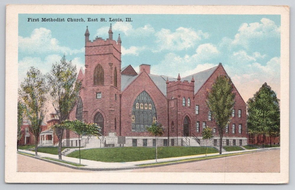 First Methodist Church East St. Louis, Illinois Vintage Divided Back Postcard