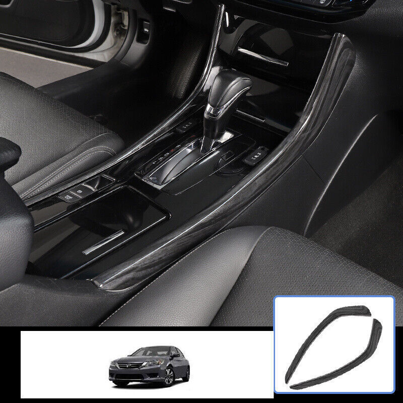 For Honda Accord 2013-2017 Black Wood Grain Center Console Gear Shift Side Strip