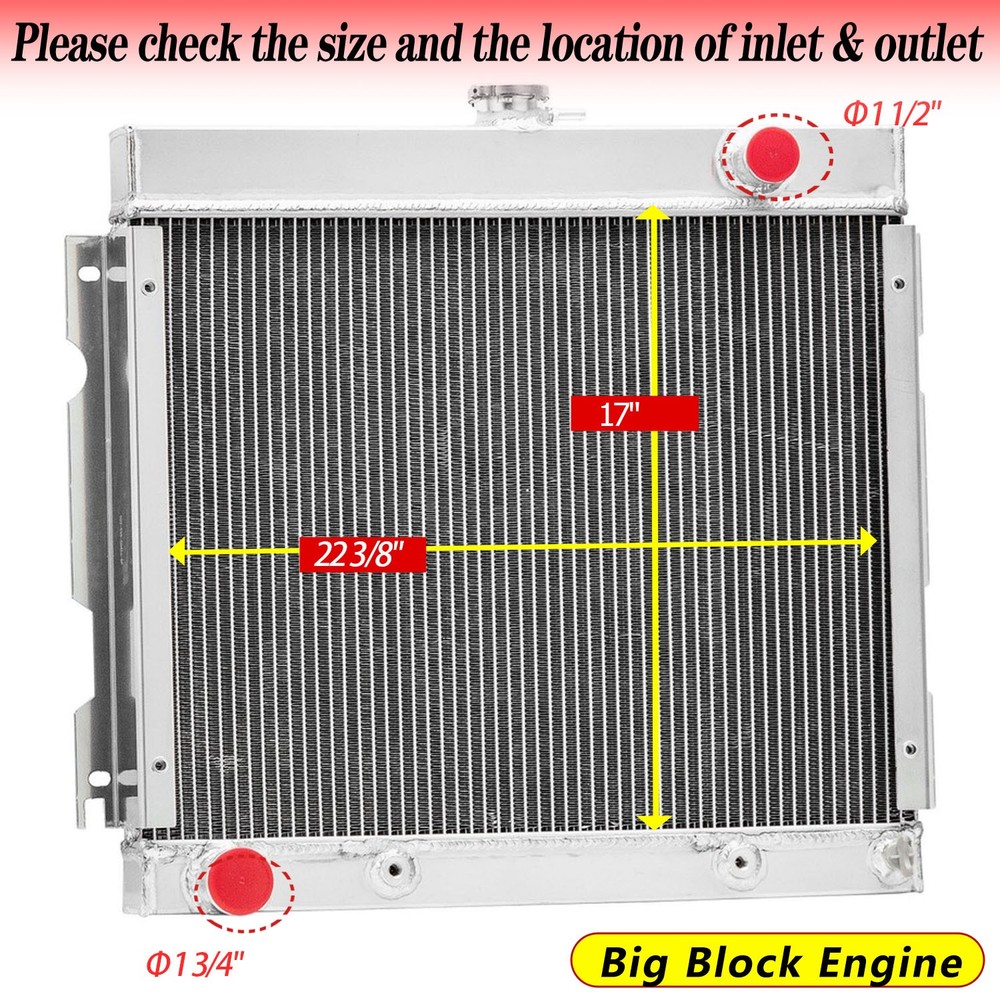 3 Rows Radiator Fits 1970-1972 Dodge Dart/Plymouth Duster Valiant Big Block 5.9L
