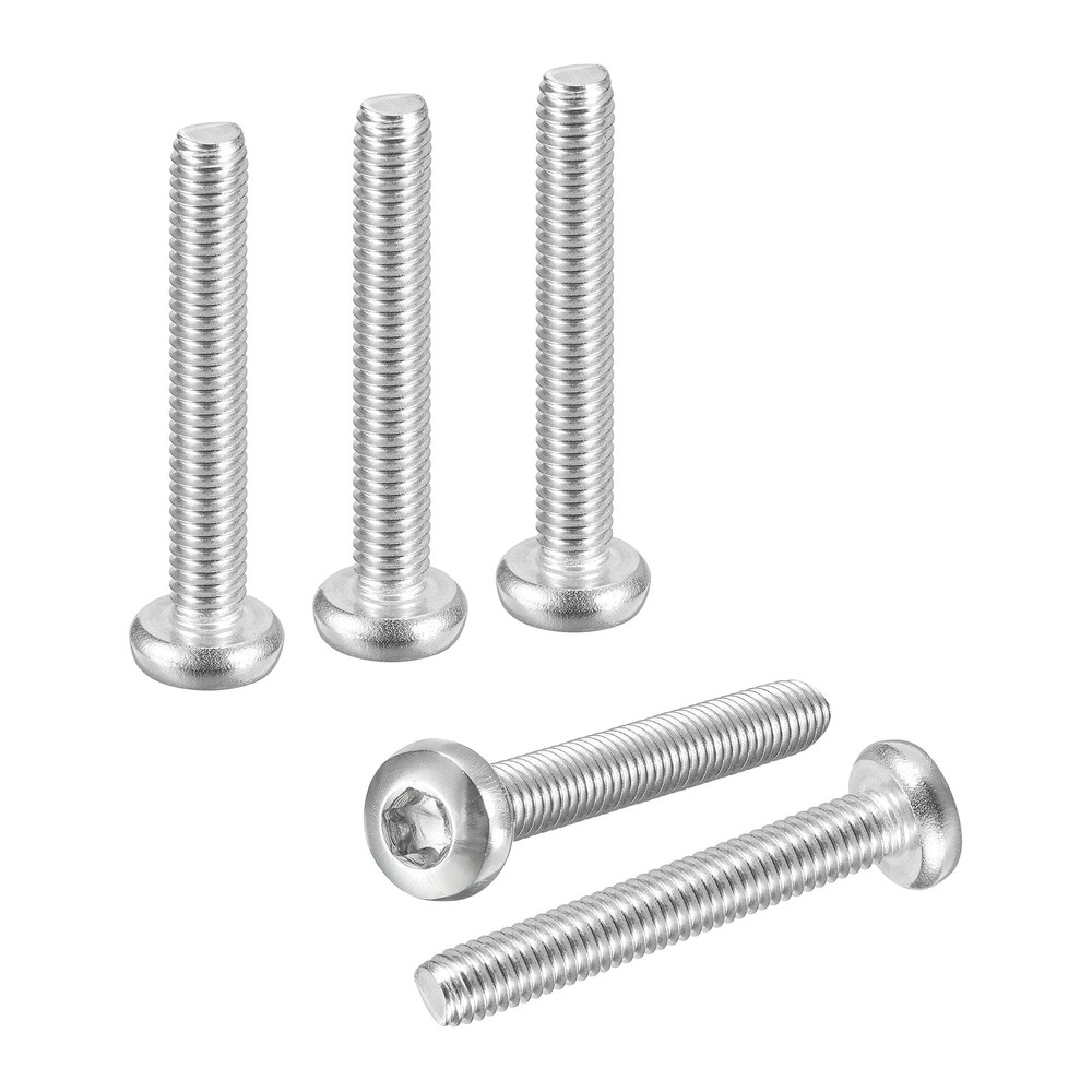 M6x40mm Pan Head Torx Security Screws - 20Pack - Stainless Steel - Silver