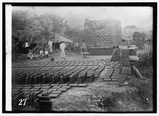 Brick yard,Santa Ana,Salvador,C.A.; Charles M. Pepper Copy photo of brick yard