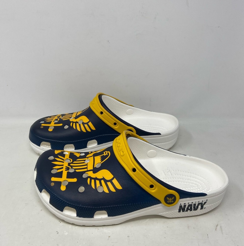 Crocs Classic US Navy Clog White/Multi (Navy/Yellow/White) Unisex M9/W11