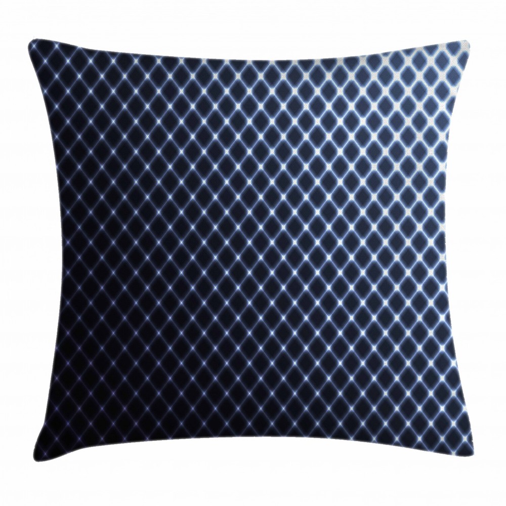 Dark Blue Checkered Halftone 24-Inch Square Cushion Cover for Stylish Decor