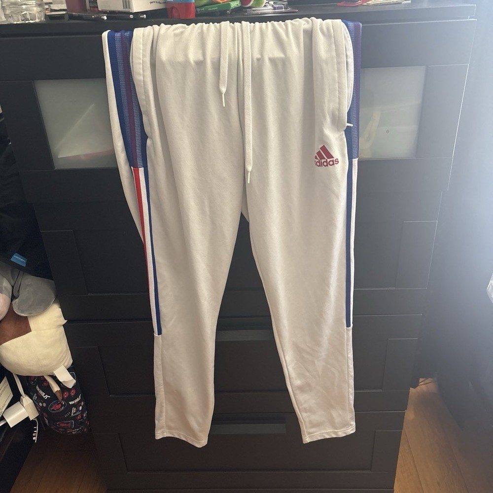 Adidas Aeroready White With USA Colors Track Pants Size Medium