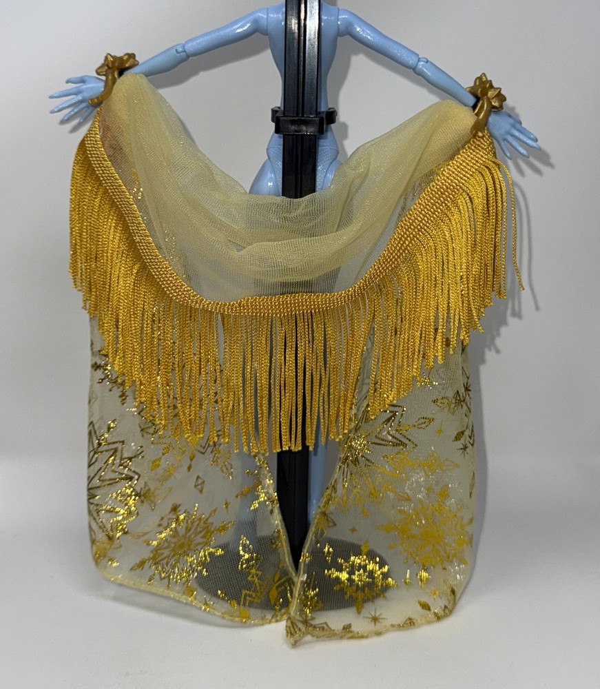 Monster High Winter Howliday Cleo de Nile Doll Outfit Gold Fringe Shawl Bracelet