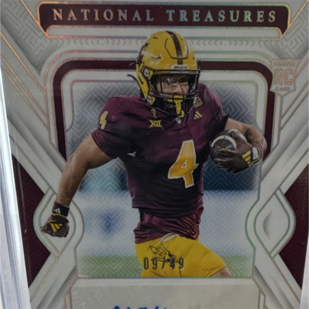 2025 Panini National Treasures Cam Skattebo Rookie Auto Arizona State /49