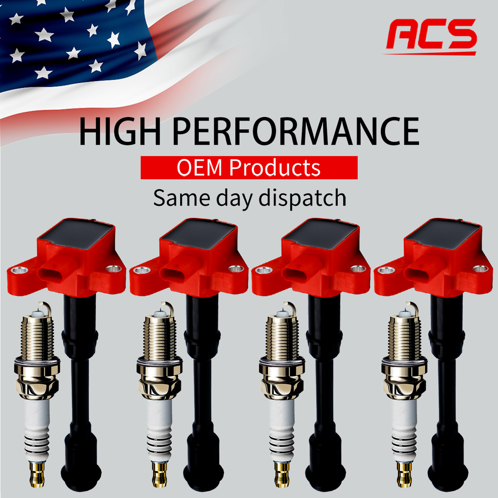 4X OEM Ignition Coil & Iridium Spark Plugs Kit for Ford Escape Fiesta 1.6L UF674