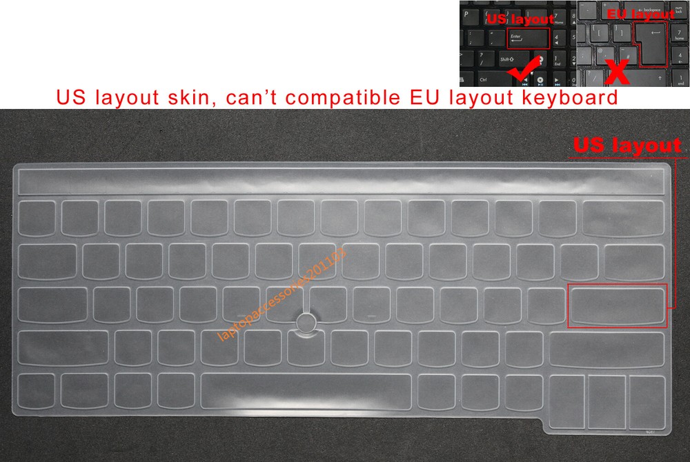 Sleek Protective Keyboard Skin Compatible with Lenovo IBM Thinkpad E435 E440 L470 E485 L490 E455 E465 T440S Models