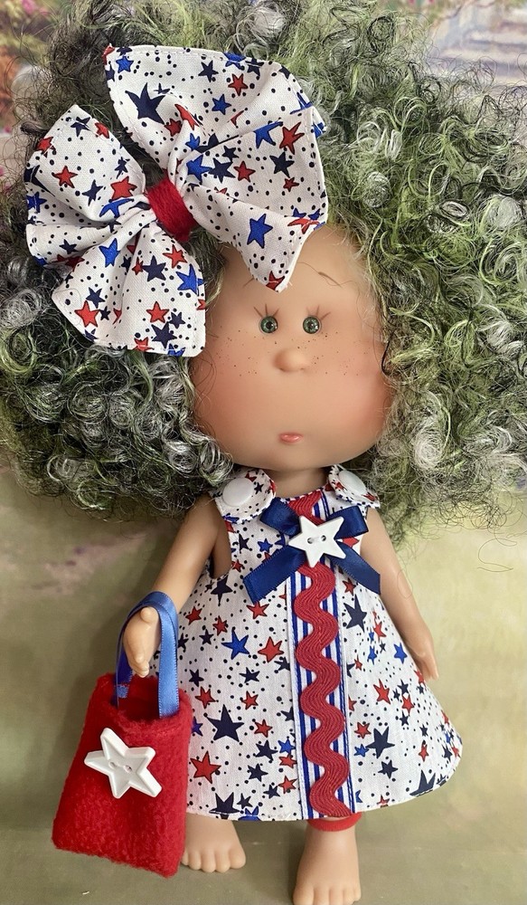 New Handmade Patriotic Dress Set Fits 12” Mia  Doll No Doll