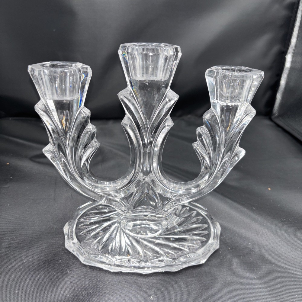 Bohemian Czech Republic Lead Crystal Candelabra
