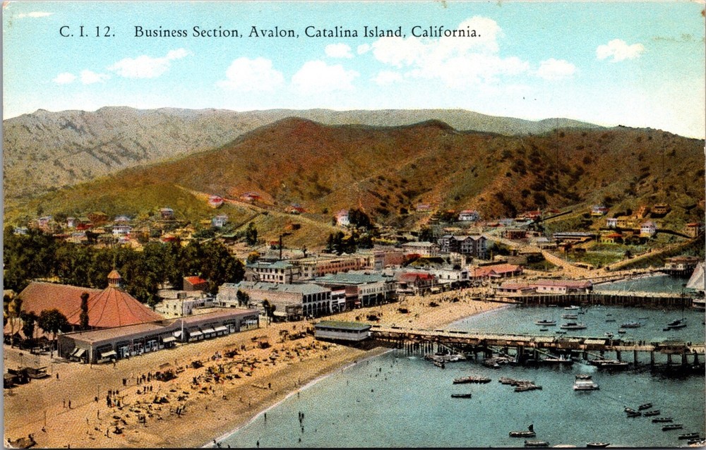 Postcard Business Section in Avalon, Catalina Island, California