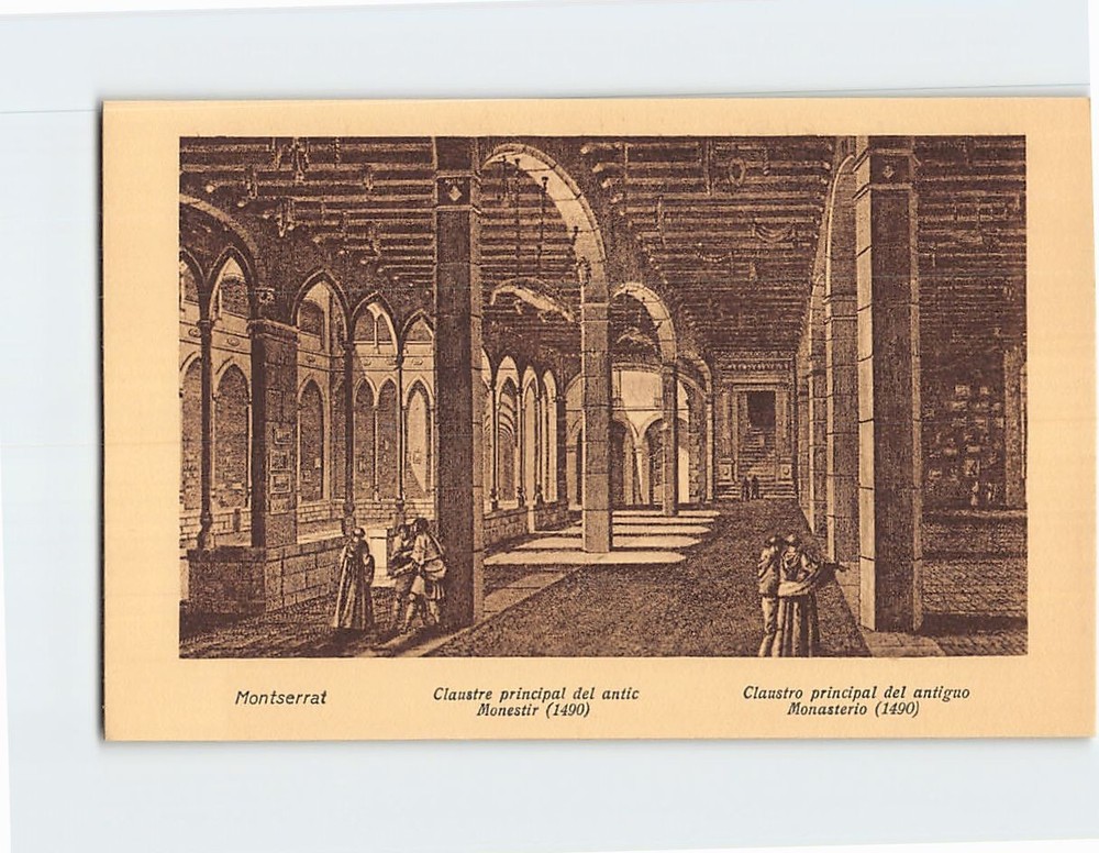 Postcard Main Cloister of the Monastery Montserrat Spain