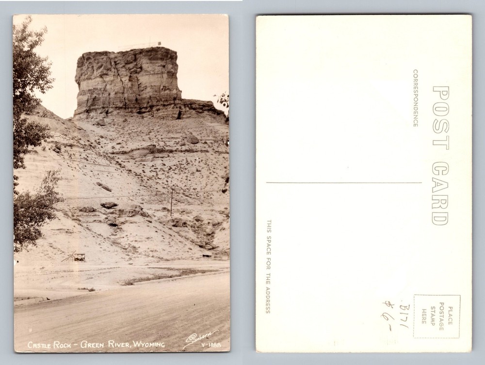 Green River, WY-Wyoming, Castle Rock Scene Card PC View Vintage Postcard