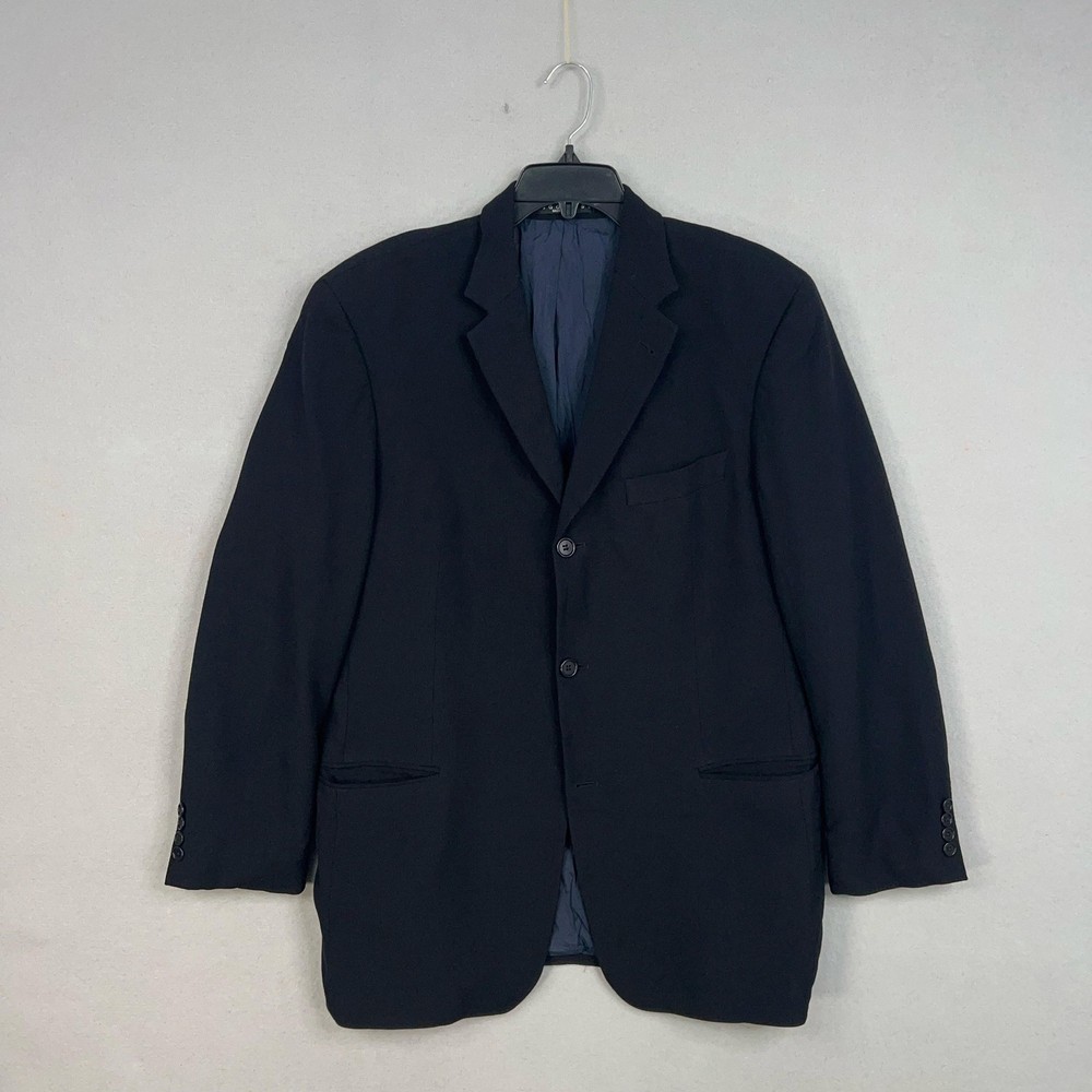 Hugo Boss Jacket Mens 42R Black Super 100s Wool Einstein Blazer Made in USA