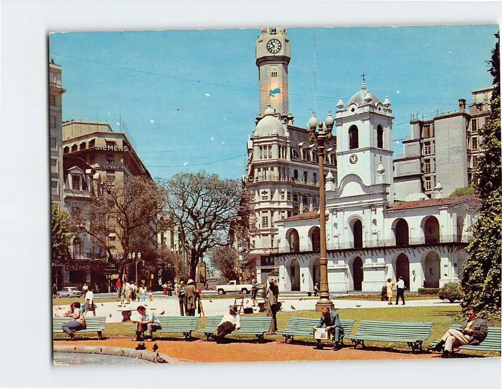 Postcard Plaza de Mayo y Cabildo Buenos Aires Argentina